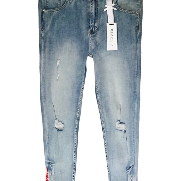 Bianca - Mid Rise Skinny Light Wash Denim Jeans - Size 31 - Picture 3 of 15